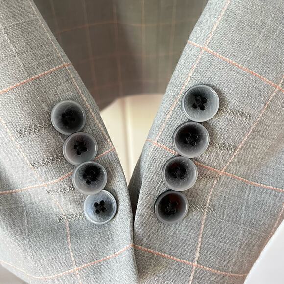 MOSS LONDON Men's Suite Blazer Jacket‎ Gray Pink Slim Fit Size 40R - Picture 6 of 10